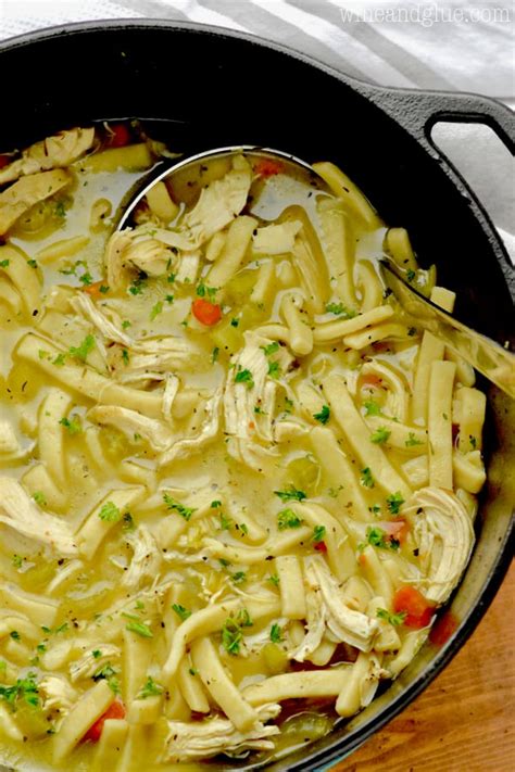 Simmer uncovered for 20 minutes or to desired tenderness, stirring occasionally.• calories in homemade chicken noodle soup with egg noodles