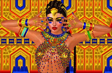 de mooie egyptische vrouw in een moderne digitale stijl van de kunstfantasie met haar dient een