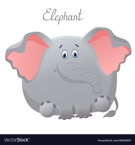Funny Elephant Greeting Card With Cute Fat Vector Image
