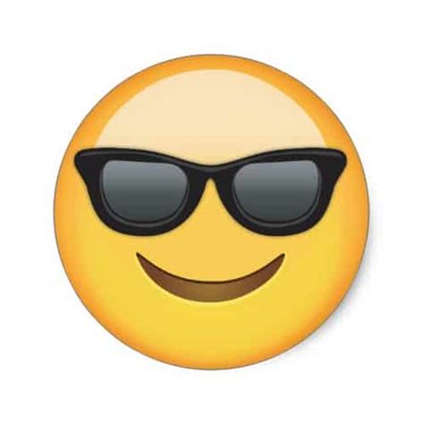 Smiling Face With Sunglasses Emoji Classic Round Sticker Emojiprints