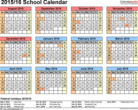 school calendars   printable excel templates
