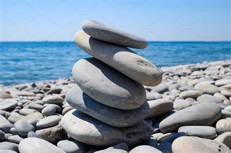 Stones Stacked On Top Of Each Other Nature Stock Photos ~ Creative Market