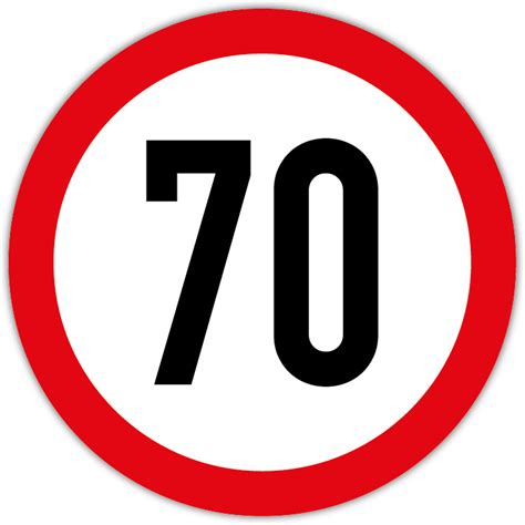 Znak B 33 Ograniczenie prędkości do 70 km h Drukarnia SODA Druk