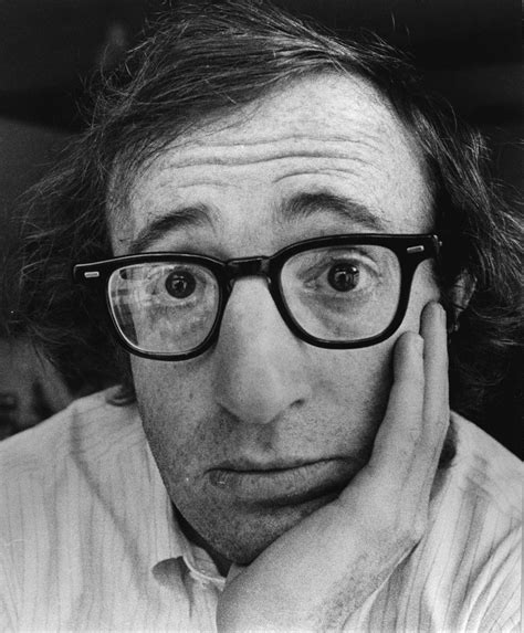 Download American Director Woody Allen Greyscale Close Up Portrait