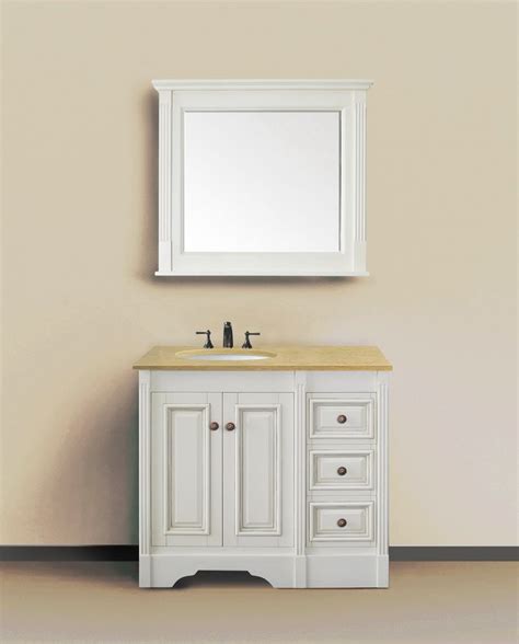 Windbay 36 free standing bathroom vanity, white embossed texture, white stone countertop, ceramic sink. Legion 36 inch Classic Bathroom Vanity Antique White ...