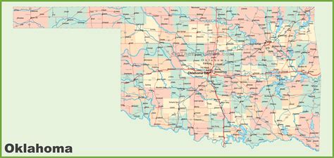 Oklahoma County Map With Cities