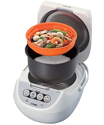 Tiger Corporation JBV A10U W 5 5 Cup Micom Rice Cooker With Food