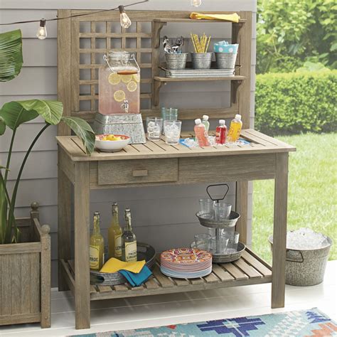 Better Homes And Gardens Camrose Farmhouse Outdoor Potting Bench