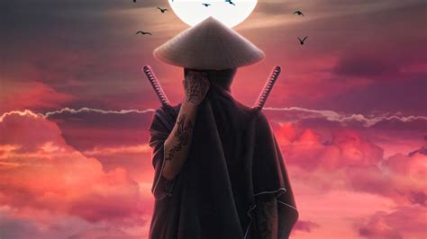 Download Asian Conical Hat Tattoo Warrior Fantasy Ninja Fantasy Warrior