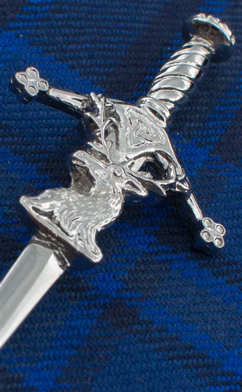 Claidhmhor With Stag Kilt Pin Clan By Scotweb