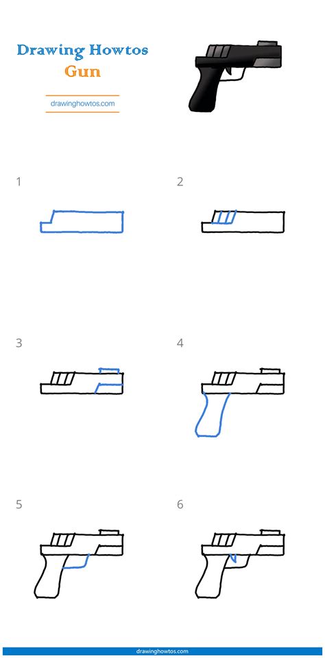 How To Draw A Gun Step By Step Easy Drawing Guides Drawing Howtos