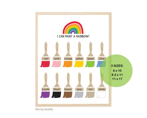 Rainbow Color Chart Colors Chart Colors Poster Sign Etsy