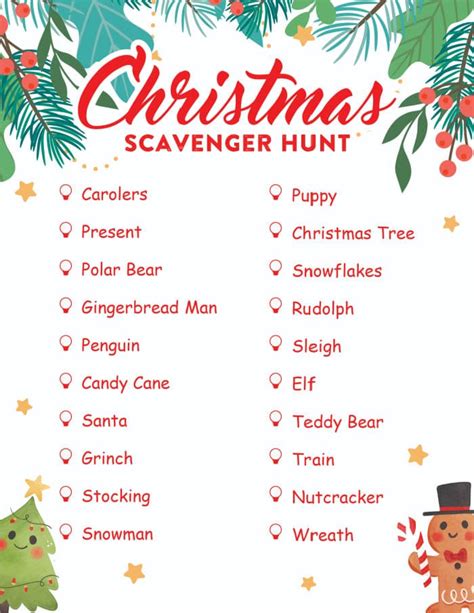 Free Printable Christmas Scavenger Hunt