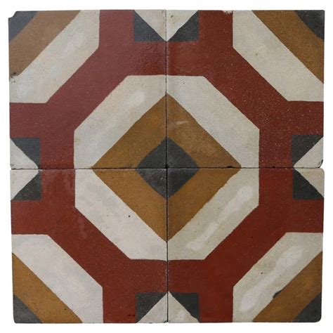 Reclaimed Encaustic Floor Tiles With Pattern At 1stdibs