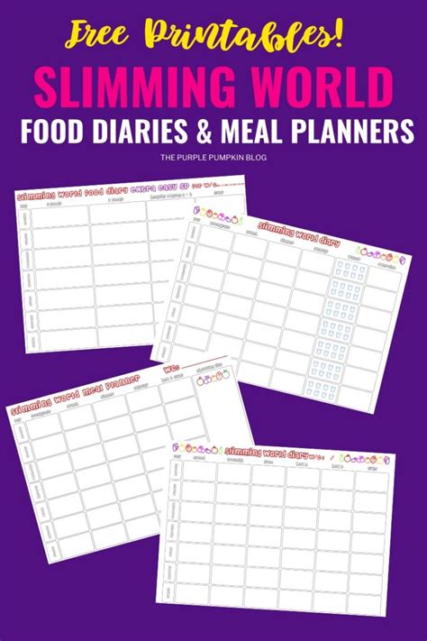 Slimming World Food Diary Printable Meal Planner Printable