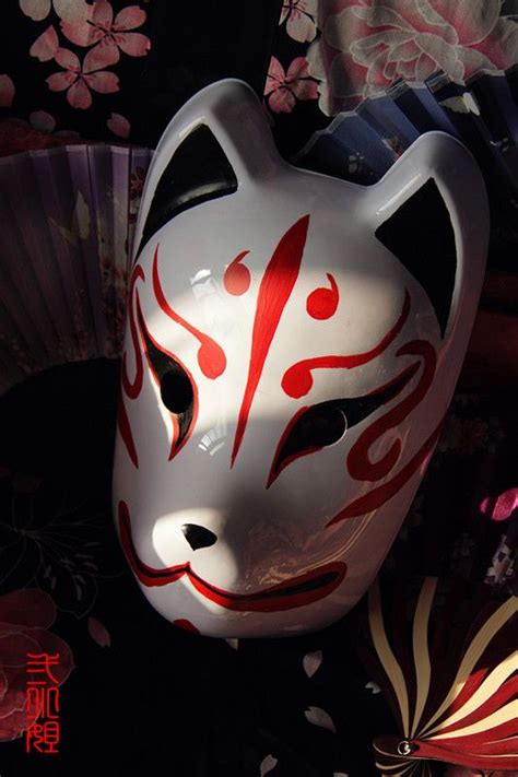 Hand Painted Full Face Japanese Fox Font B Mask B Font Demon Kitsune