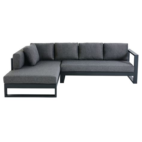 Le salon bas est l'élément incontournable du mobilier de jardin pour profiter de moments de détente à l'extérieur. Canapé d'angle de jardin 4/5 places en aluminium noir ...