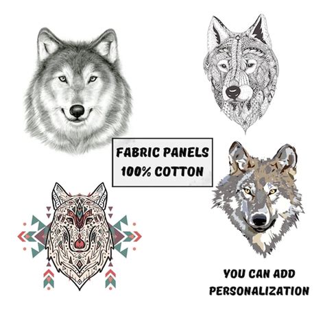 Wolf Fabric Panels For Quilting Wolf Blanket Fabric Wild Etsy