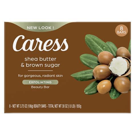 Caress Bar Soap Shea Butter And Brown Sugar 375 Oz 8 Bar