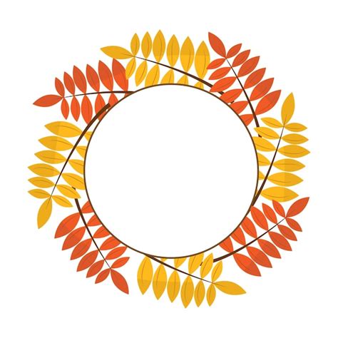 Premium Vector Frame Made From Autumn Leaves Autumn Frame Flat Style