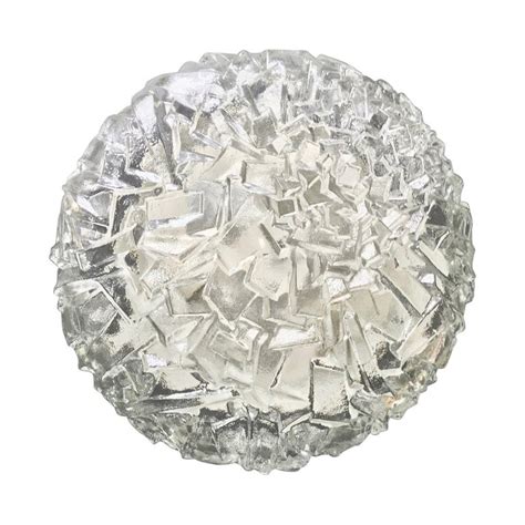 Circular Glass Flush Mount With Ice Block Pattern By Kaiser Germany 1970s For Sale At 1stdibs
