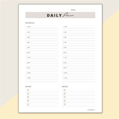 24 Hour Daily Schedule Template 1 Page Layout Printable Love Our Real