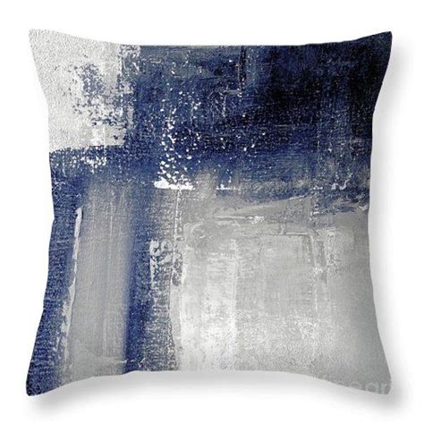 Navy Blue And Grey Abstract Throw Pillow By Vesna Antic Blue Living