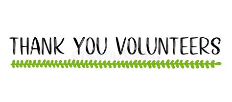 Hand Sketched Thank You Volunteers Quote As Ad Web Banner Lettering