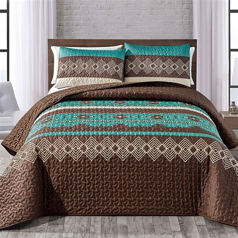 Yuheguoji 3 pieces duvet cover set 100% cotton queen size cool whimsical teen. 3 Piece Southwestern Quilts-Bedspreads in Queen Size ...