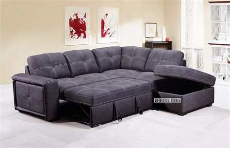 The grey fabric are attractive, show little dirt and clean very easily. BELLINI SECTIONAL SOFA BED WITH Storage *Grey