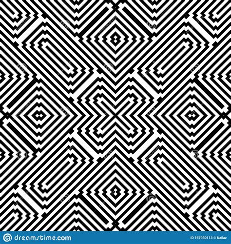 Striped Vector Seamless Pattern Black And White Modern Creative