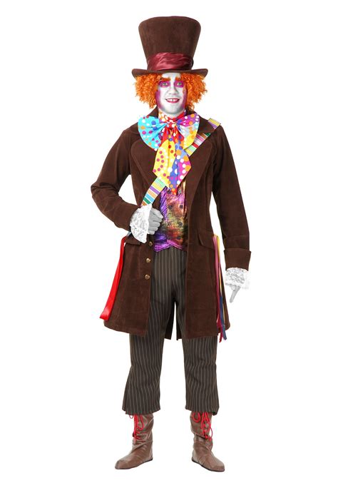 Mens Deluxe Mad Hatter Costume W Vest Jacket And Bow Tie