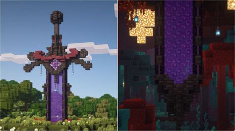 How To Make A Nether Portal Sword In Minecraft