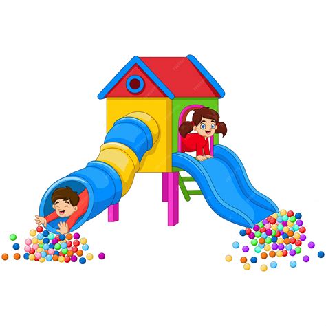 Premium Vector Cartoon Children Having Fun In The Playground