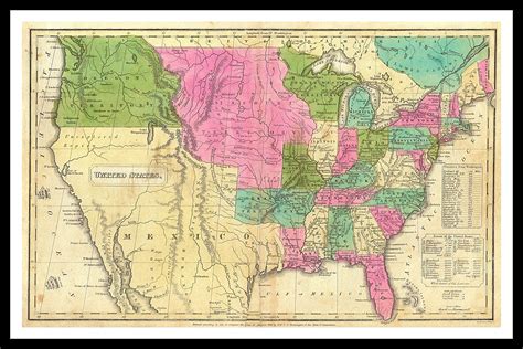 1830 Map Of United States And Territories Old Maps And Prints Vintage