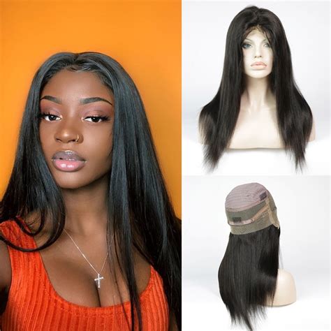 180 density brazilian straight human hair glueless 360 lace frontal wigs with strap and combs