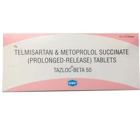 Tazloc Beta 50 Telmisartan And Metoprolol Succinate Tablets Packaging