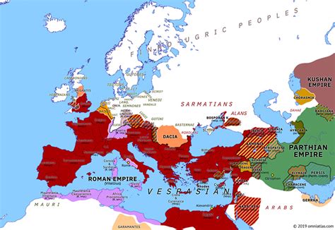 Year Of The Four Emperors Vespasian Historical Atlas Of Europe 16