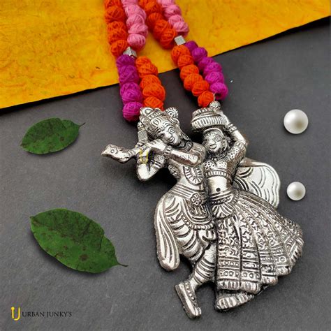 Radha Krishna Silver Oxidised Necklace Urban Junkys Collections Of