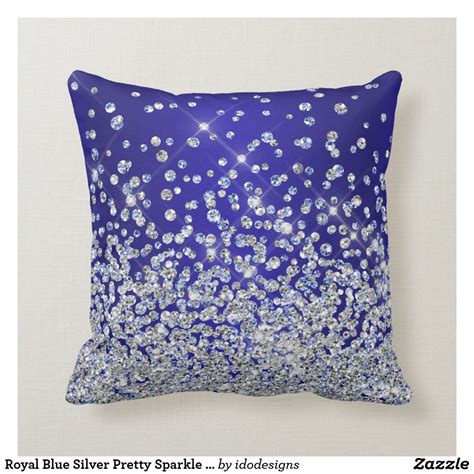 Royal Blue Silver Pretty Sparkle Mojo Pillow In 2020 Sparkle Pillows