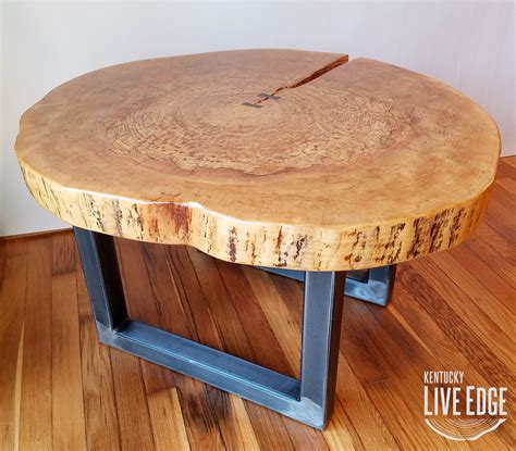 Round Coffee Table Live Edge Industrial Tree Slice Log Rustic Fu