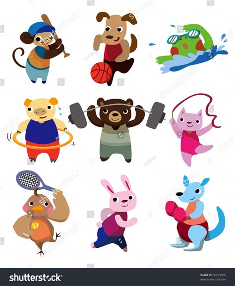 Cartoon Animal Sport Stock Vector Illustration 66212806 Shutterstock