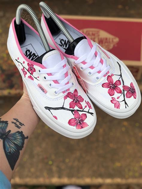 Cherry Blossom Flower Vans Hand Painted Etsy