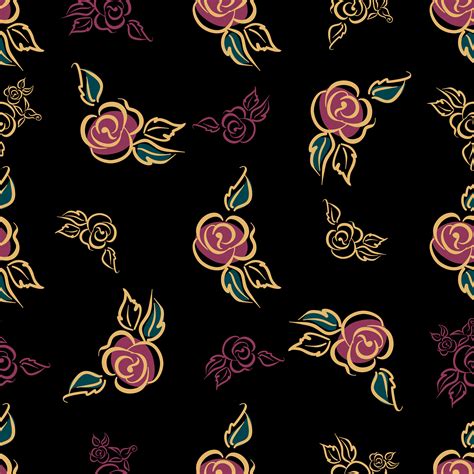 Seamless Pattern Floral Print Roses Decorative Vector 625144 Vector