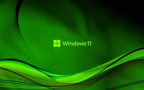Abstract Wave In Green For Windows 11 Background Hd Wallpapers