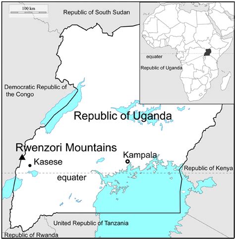 Location Map Of Rwenzori Mountains In Republic Of Uganda Download