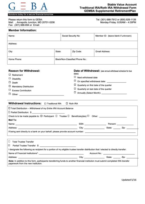 Printable Roth Ira Distribution Form Printable Forms Free Online