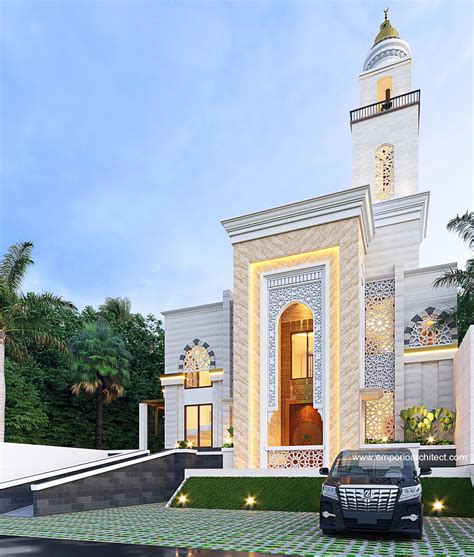 Desain Masjid Al Jihad Style Modern 3 Lantai Di Yogyakarta Tampak