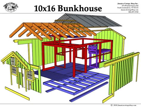 Bunk House 10x16 Pre Cut Kit Jamaica Cottage Shop