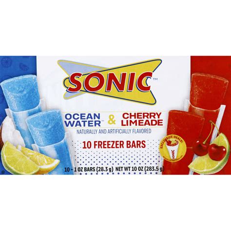 Sonic Freezer Bars Ocean Water And Cherry Limeade 10 Each Instacart